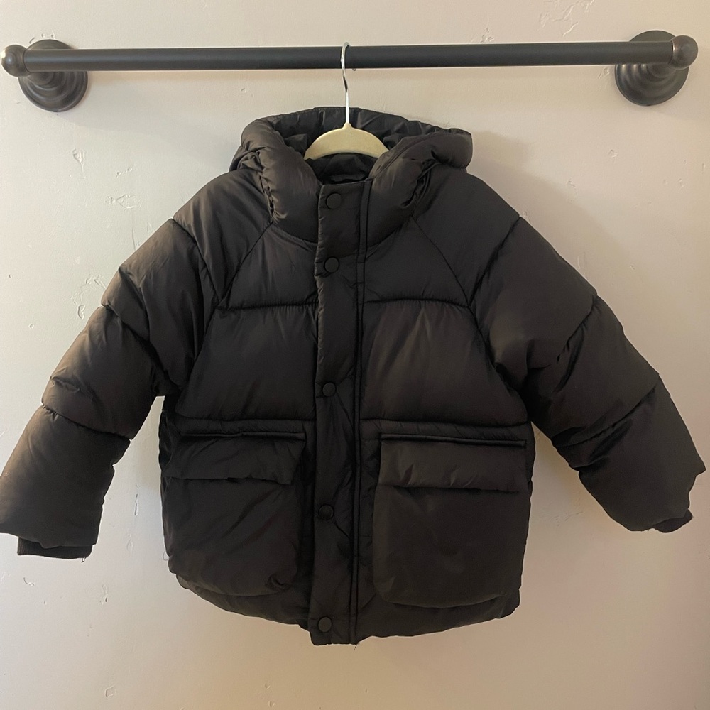 ZARA Kids Black Puffer Jacket - Picture 2 of 9